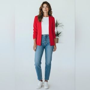 Mango Women's Red Open-Front Blazer